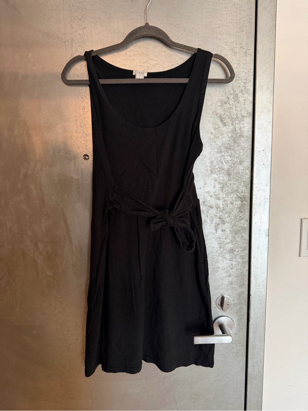 J. Crew Black Sleeveless Tie-Waist Mini Dress